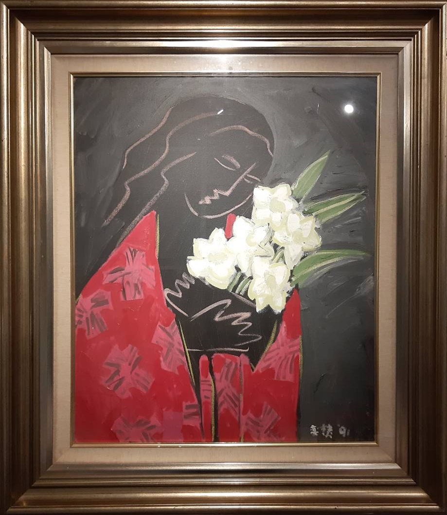 梁奕焚 Yifen Liang - 抱著百合的女人 Woman with Lilies
