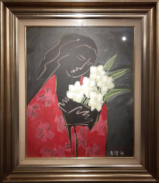 梁奕焚 Yifen Liang - 抱著百合的女人 Woman with Lilies